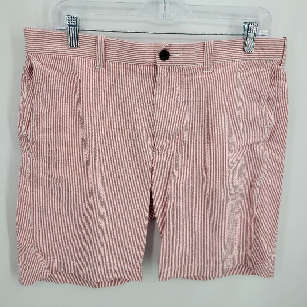 J. Crew Red Striped Flat Front Men Shorts